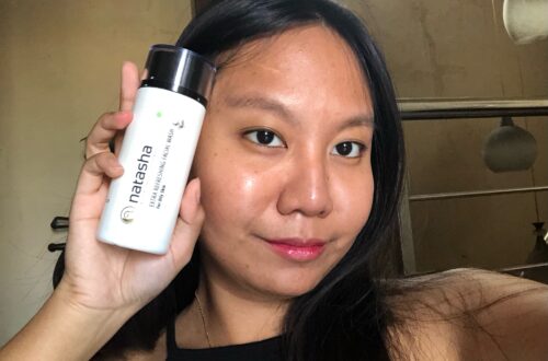 Woman with a Natasha Skin Care product